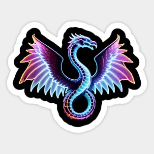 Neon Winged Serpent Sticker